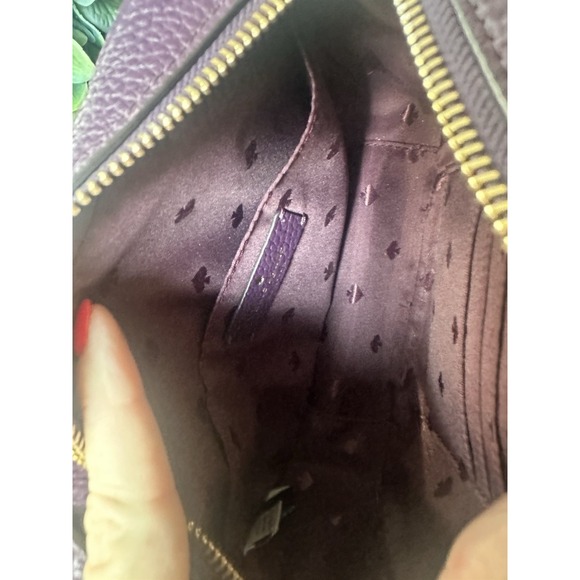 Kate Spade Kourtney Camera Bag Purple Suede Pebbled Leather Purse Crossbody EUC - Picture 4 of 8